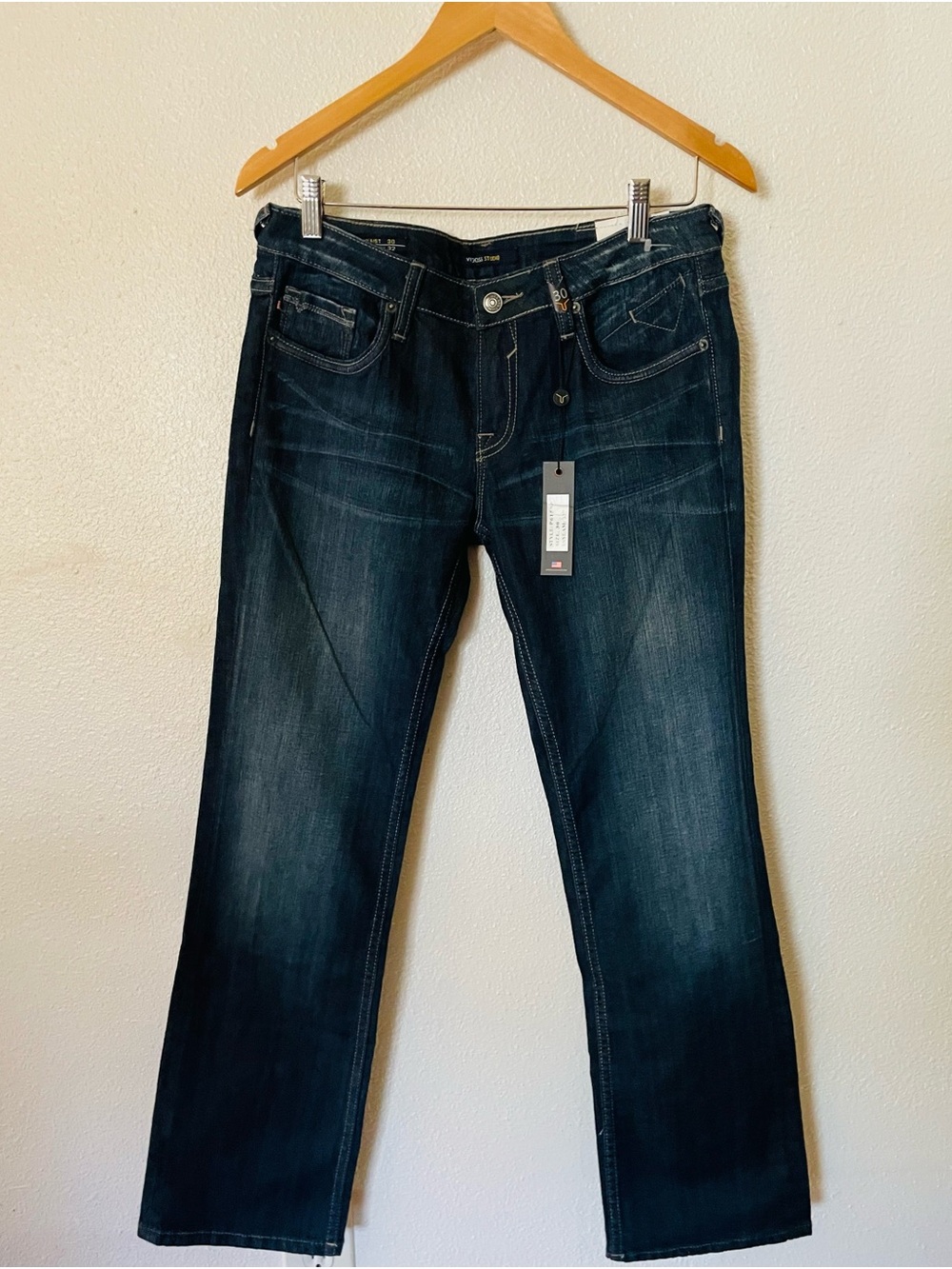 Vigoss Studio Women Dark Wash Bootcut Flap Pocket Jeans Size 30x32 NWT